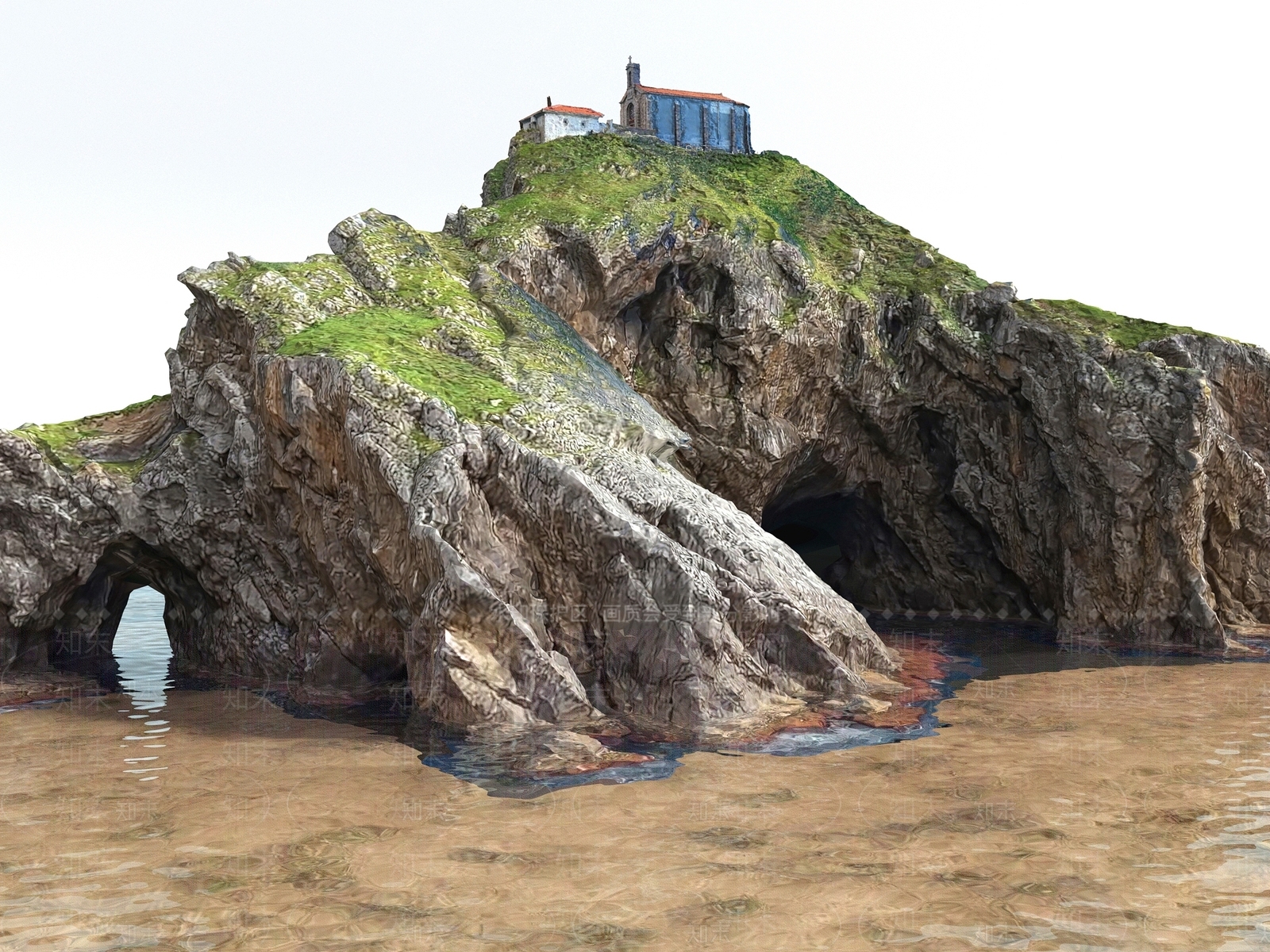 现代自然景观海岛屿SU模型下载【ID:1145751225】