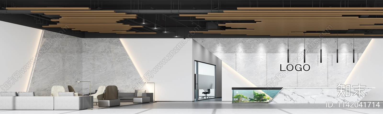 企业办公室cad施工图下载【ID:1142041714】