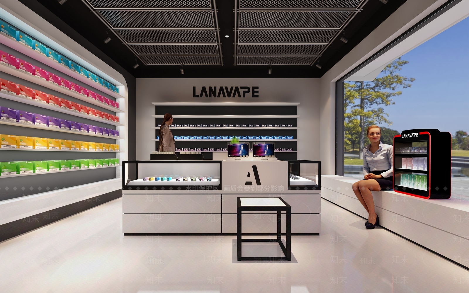 现代电子烟专卖店3D模型下载【ID:1142042418】