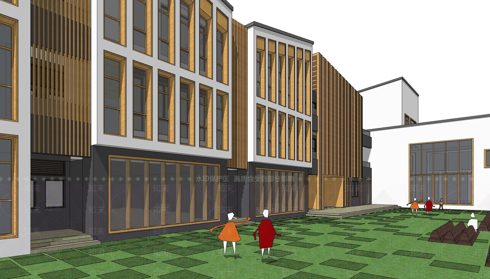 现代幼儿园SU模型下载【ID:1142042666】