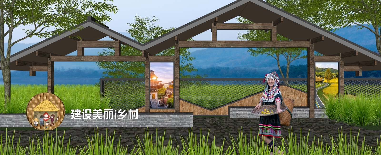 现代亭子SU模型下载【ID:1142052182】