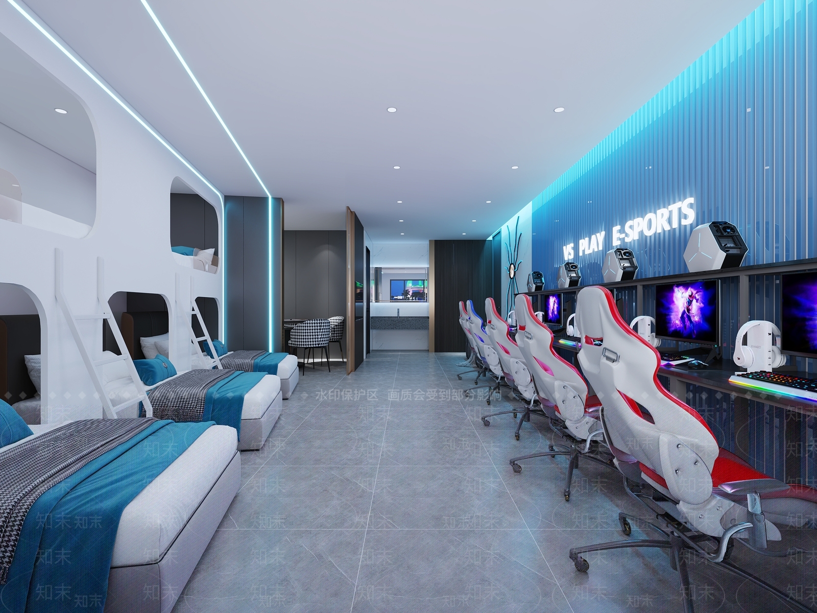 现代电竞房3D模型下载【ID:1213940153】