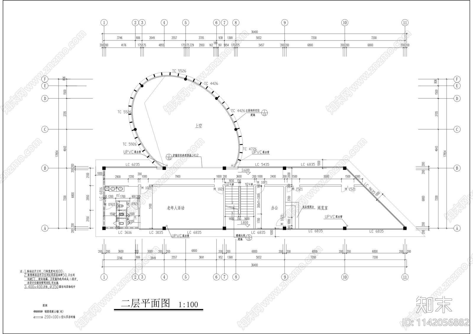 三层会所建筑cad施工图下载【ID:1142056882】