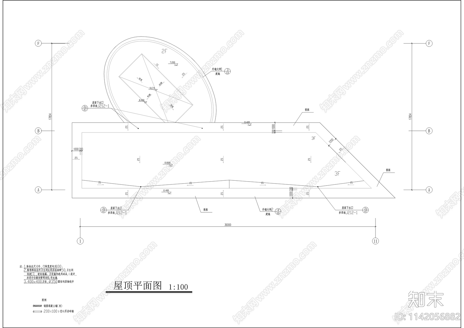 三层会所建筑cad施工图下载【ID:1142056882】