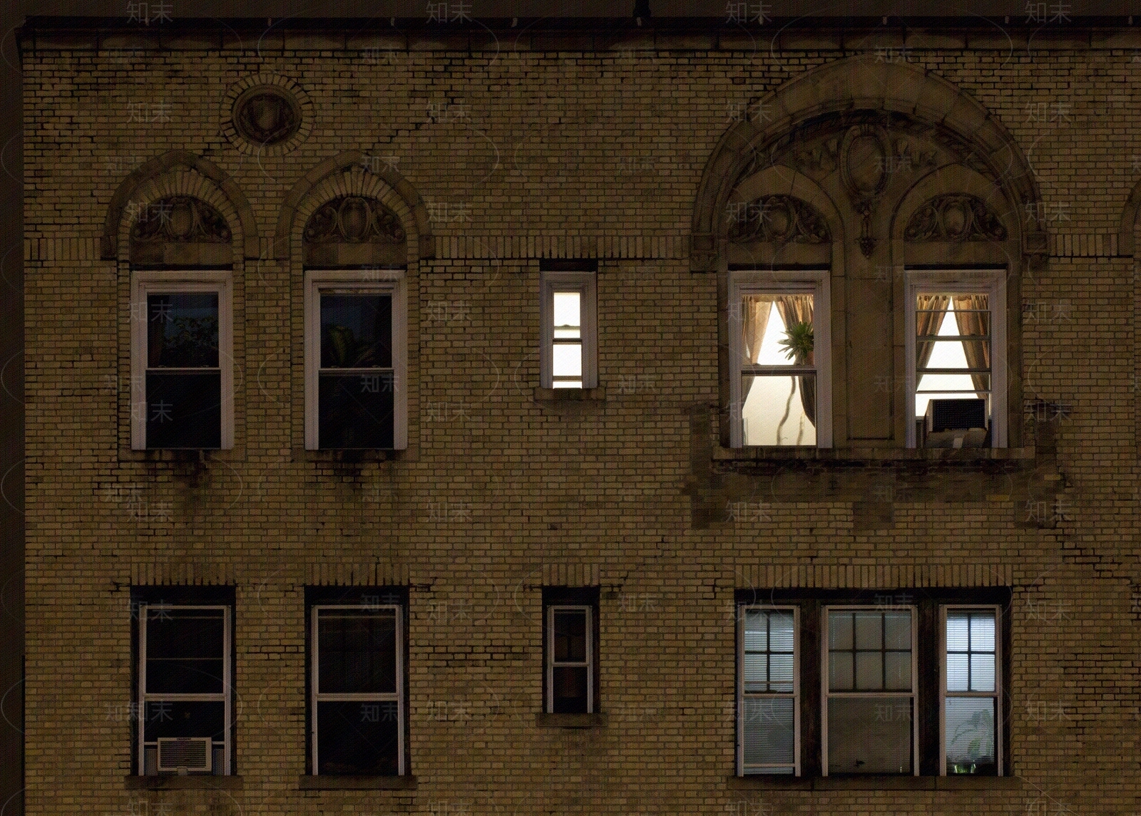 窗户外立面城市夜景无缝贴图贴图下载【ID:1142061680】