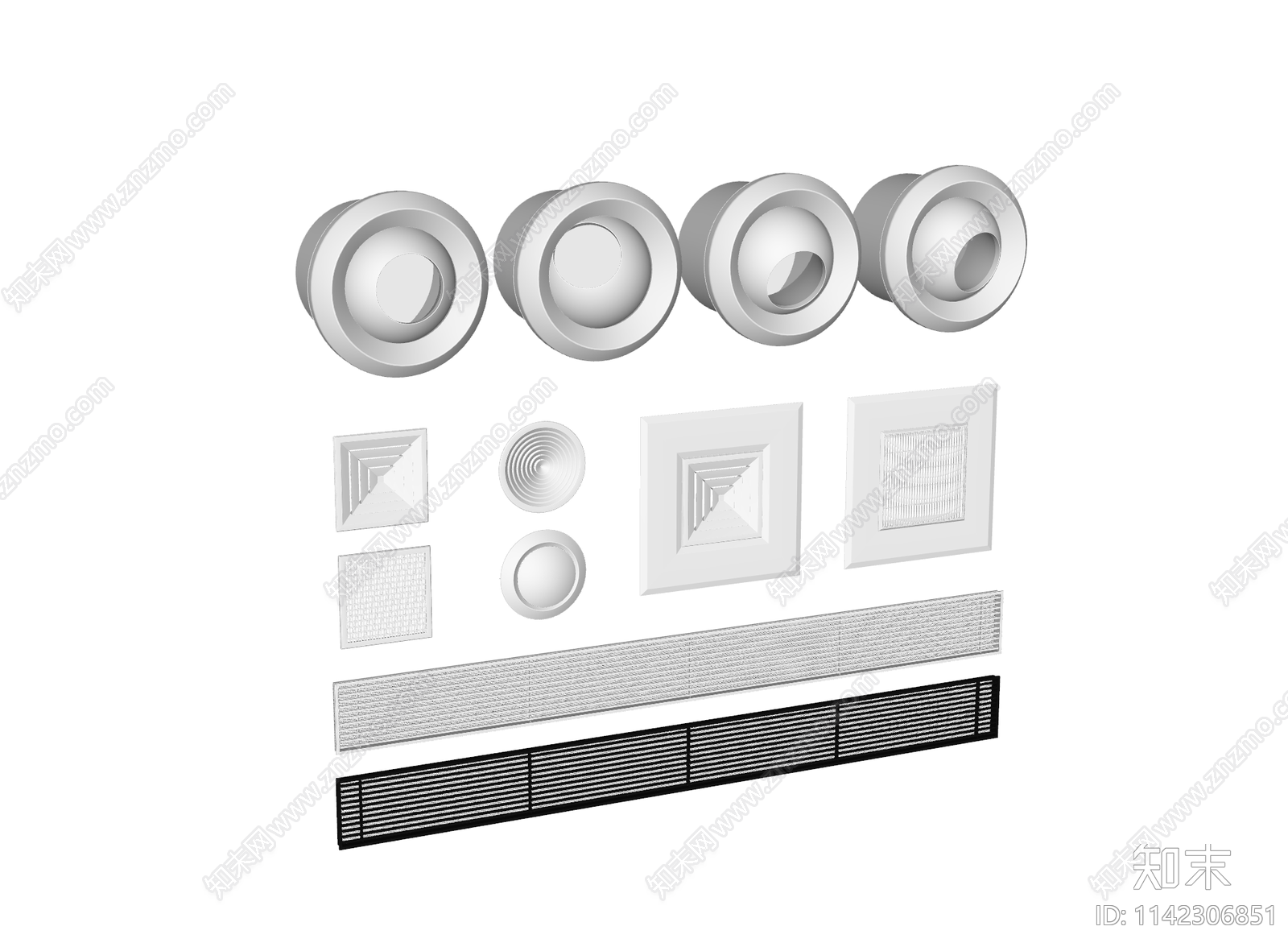 现代空调出风口SU模型下载【ID:1142306851】