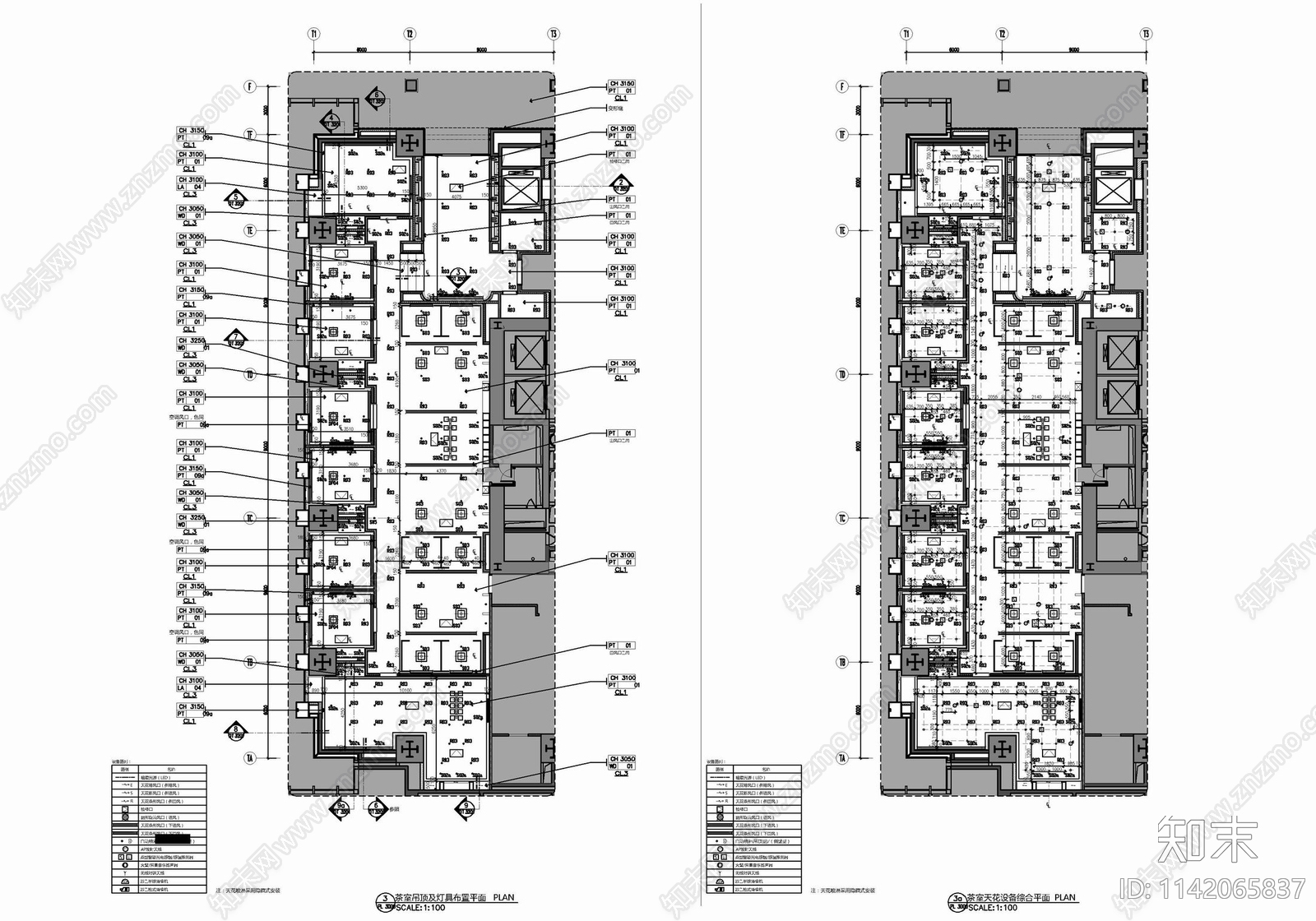 400㎡休闲茶室会所室内cad施工图下载【ID:1142065837】