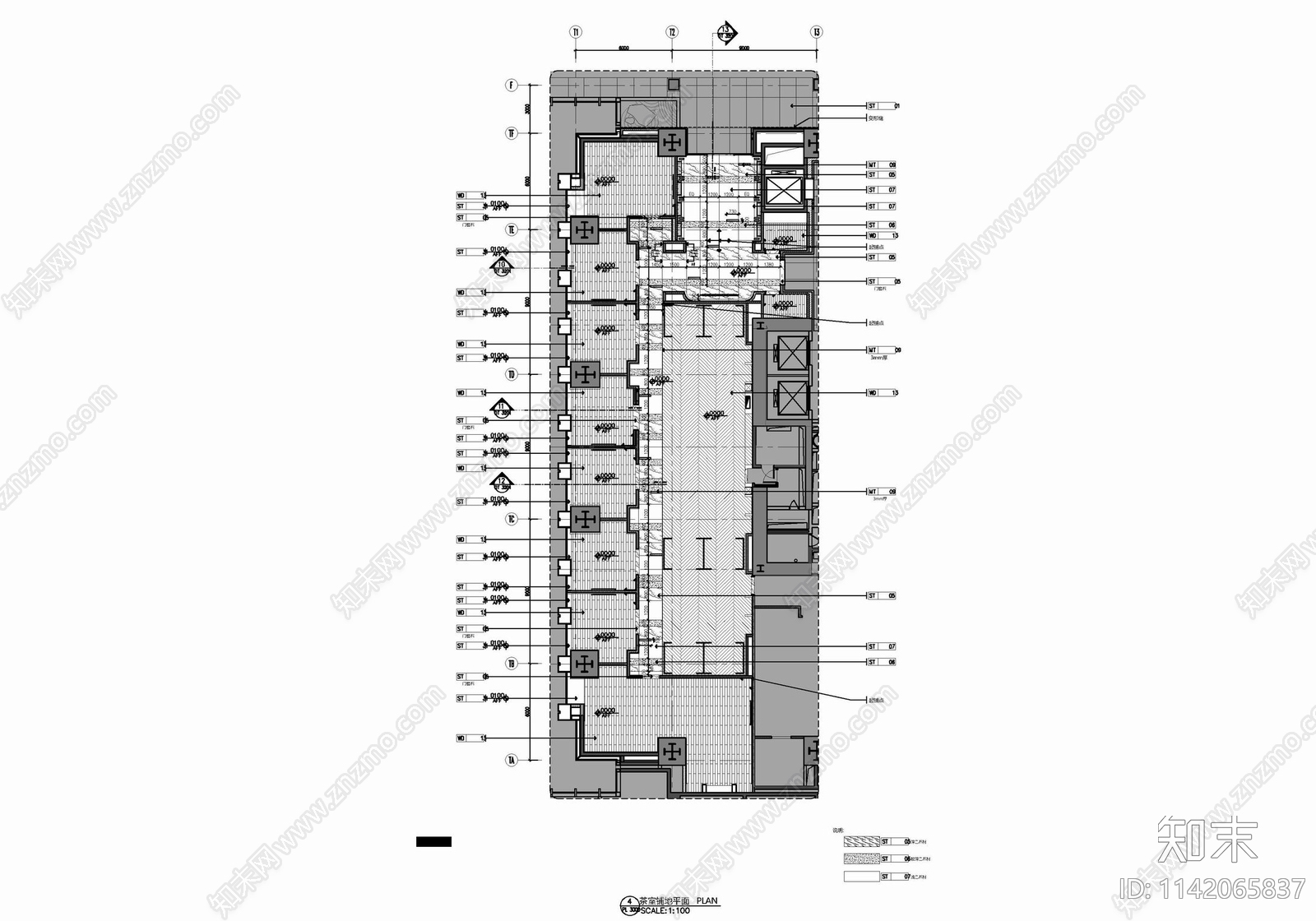 400㎡休闲茶室会所室内cad施工图下载【ID:1142065837】