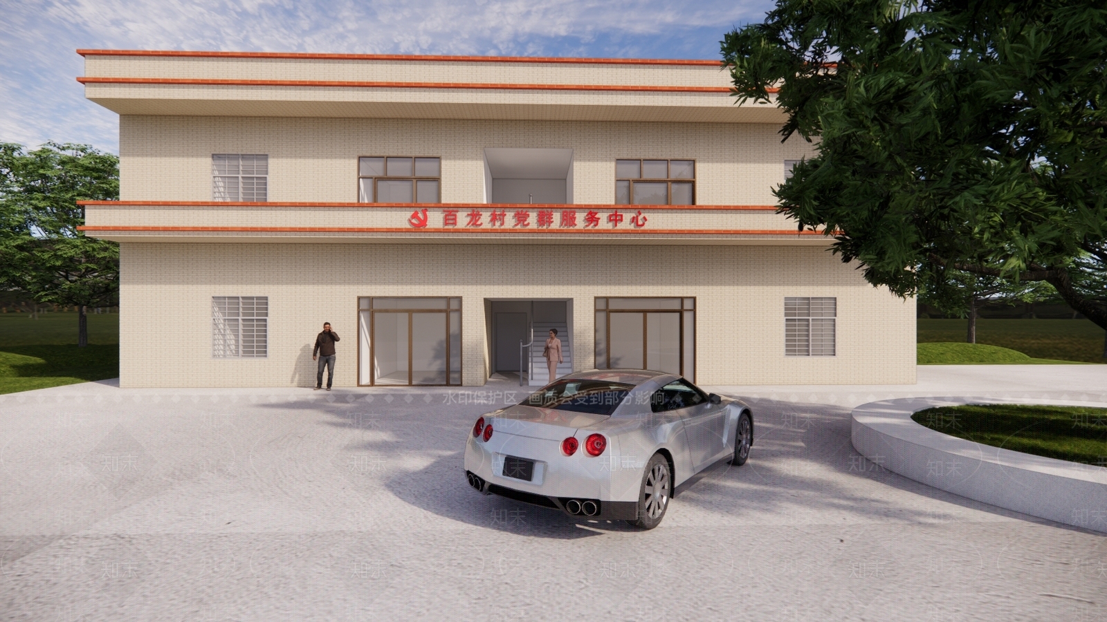 现代党建建筑SU模型下载【ID:1142068954】