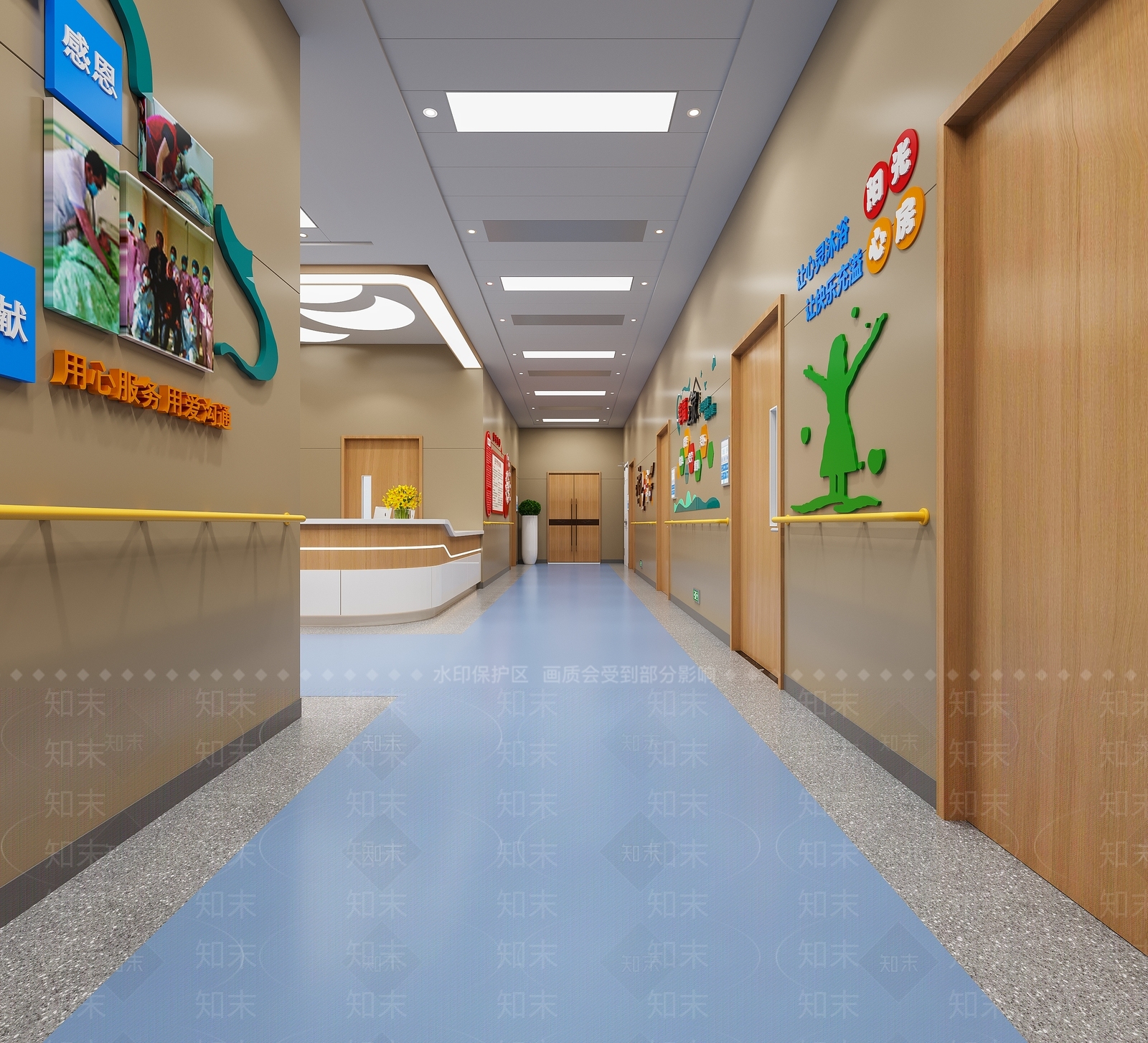 现代医院过道3D模型下载【ID:1142072634】