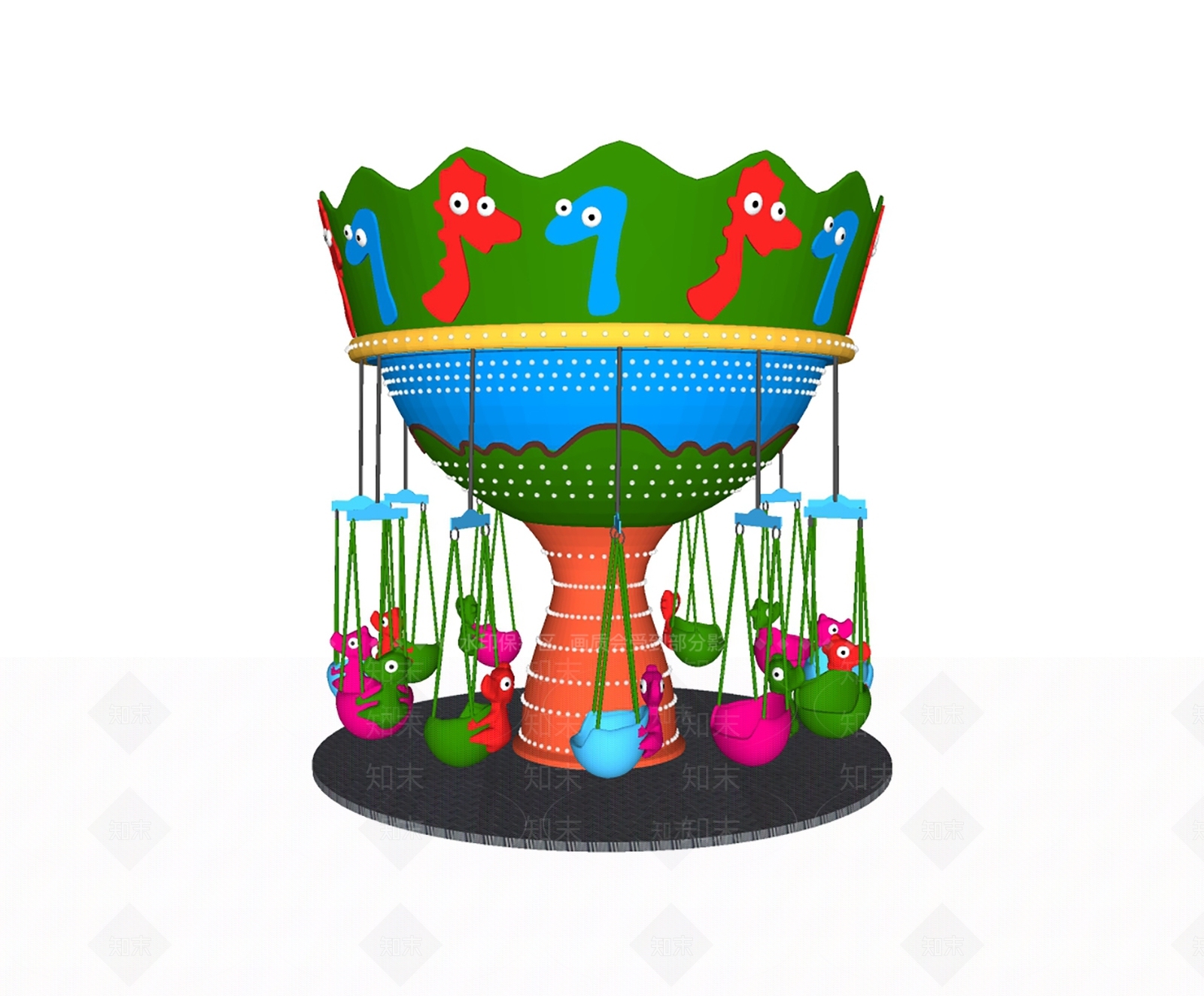 游乐设备飞椅SU模型下载【ID:1142072018】