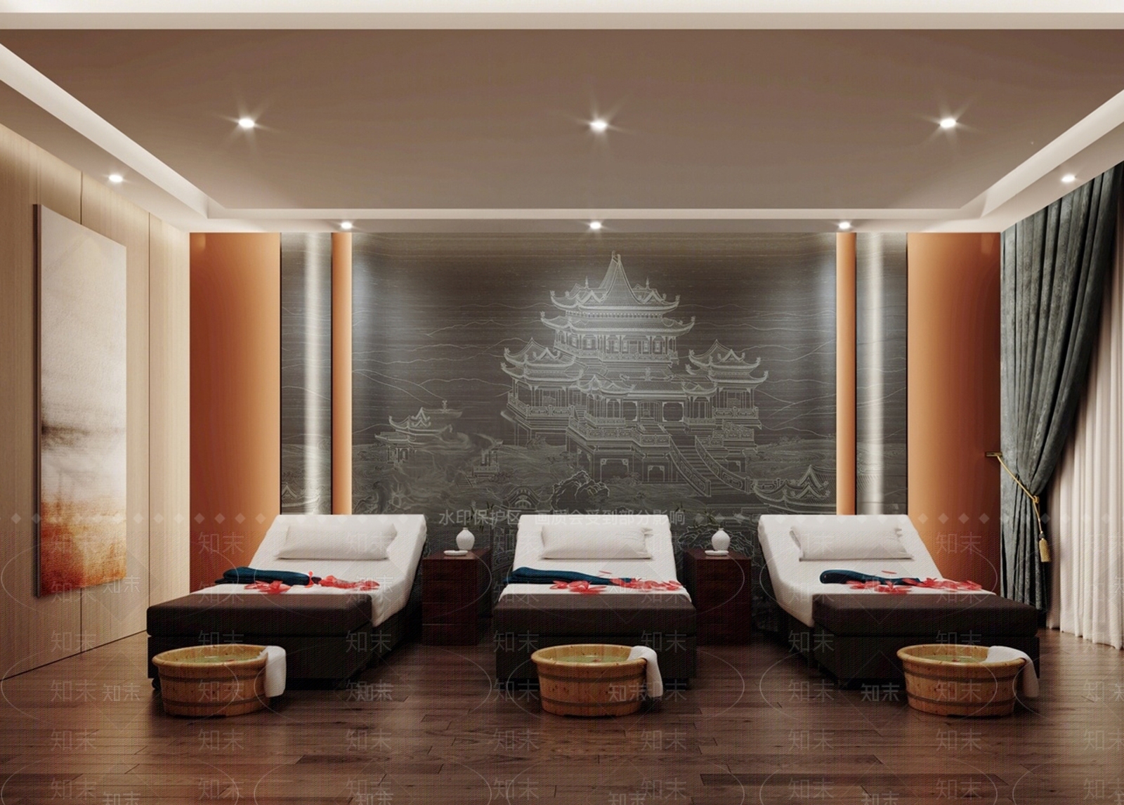 新中式足疗店包间SU模型下载【ID:1142074287】
