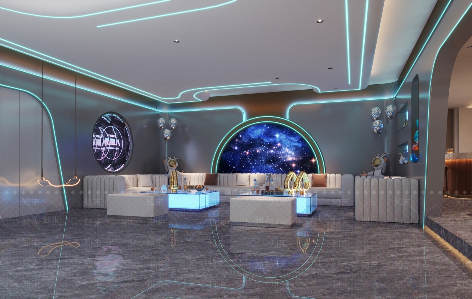现代科幻风岛台KTV3D模型下载【ID:1142078946】
