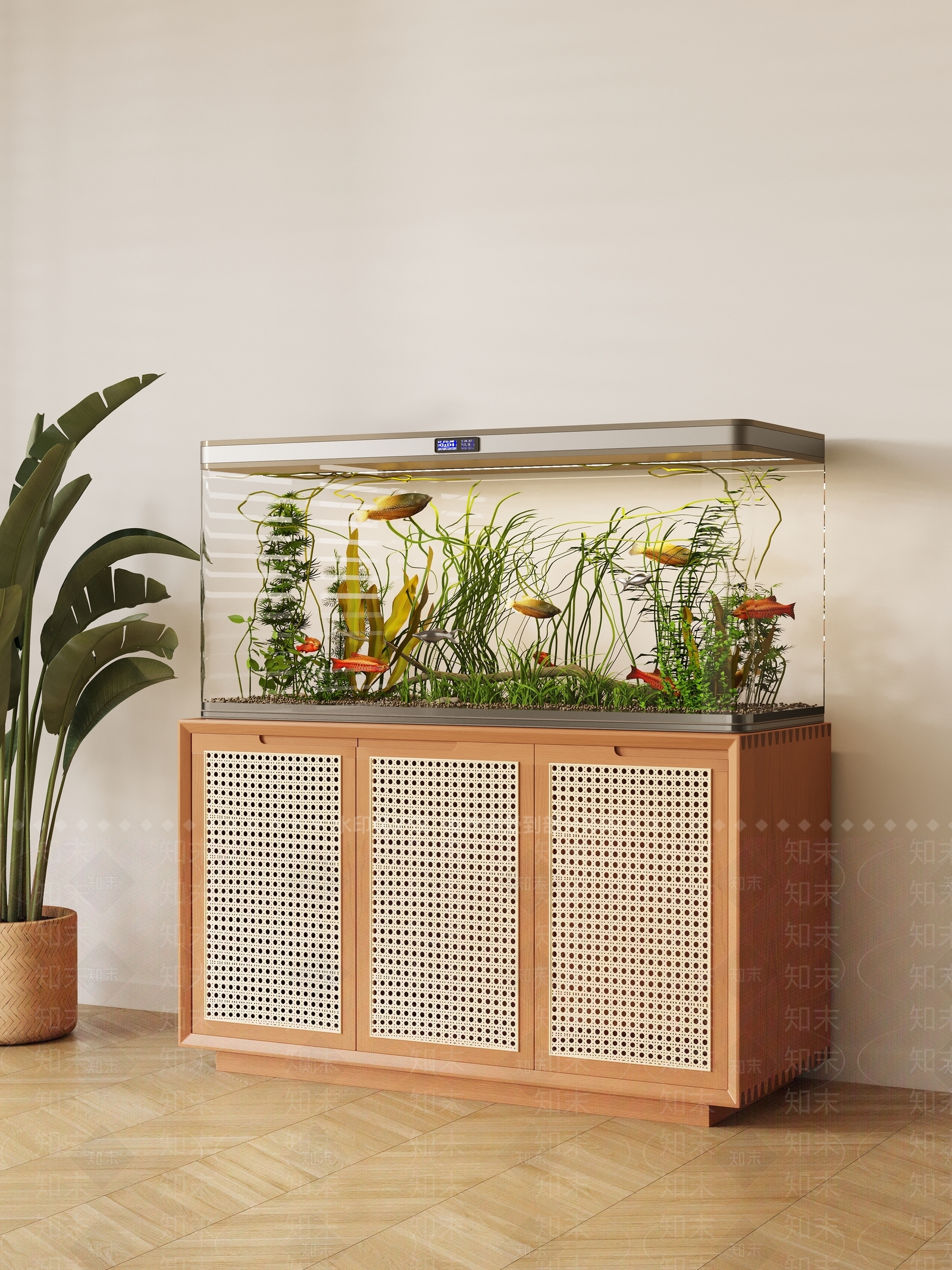 餐边柜鱼缸3D模型下载【ID:1142165821】
