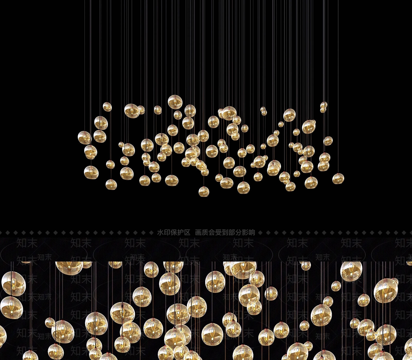 现代球形吊灯组合3D模型下载【ID:1142080051】