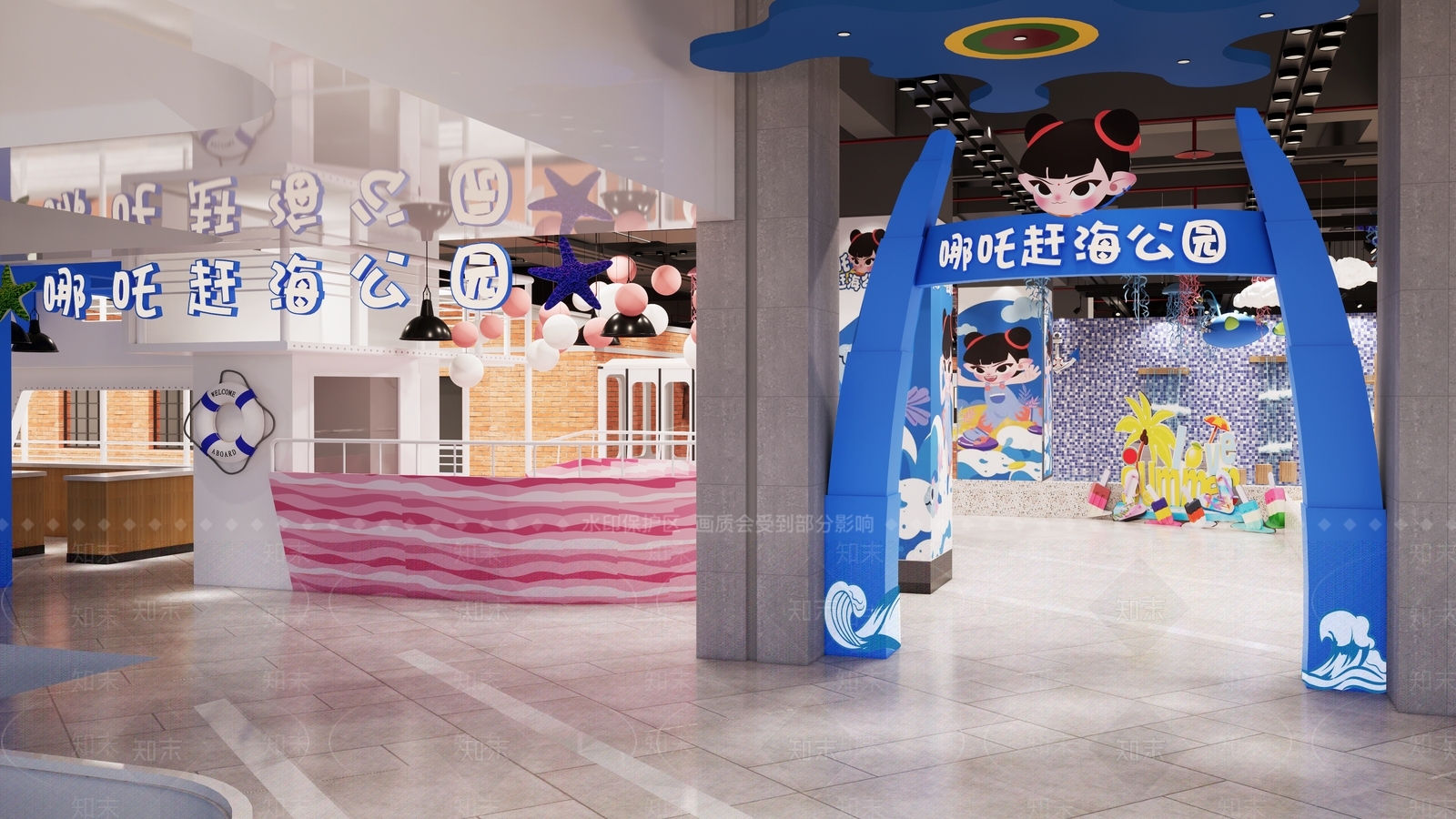 现代儿童游乐园活动空间SU模型下载【ID:1142220878】