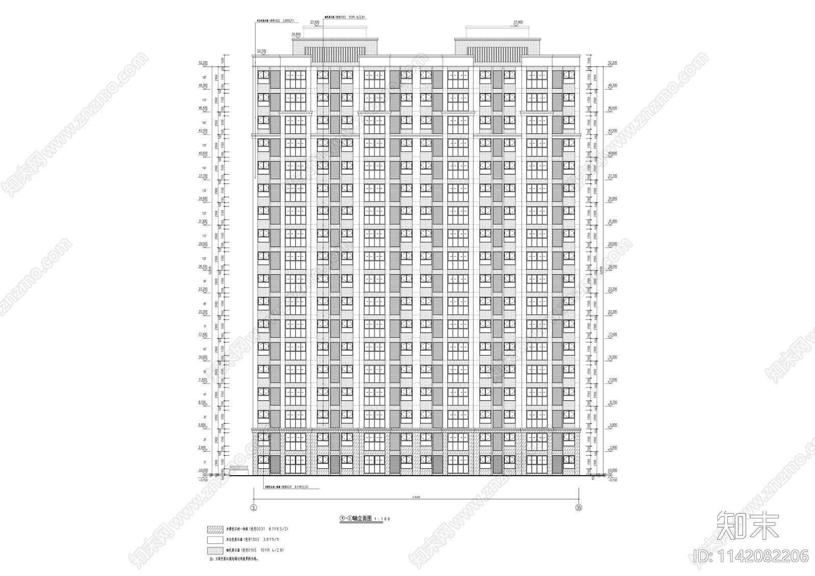 现代高层住宅区建筑cad施工图下载【ID:1142082206】