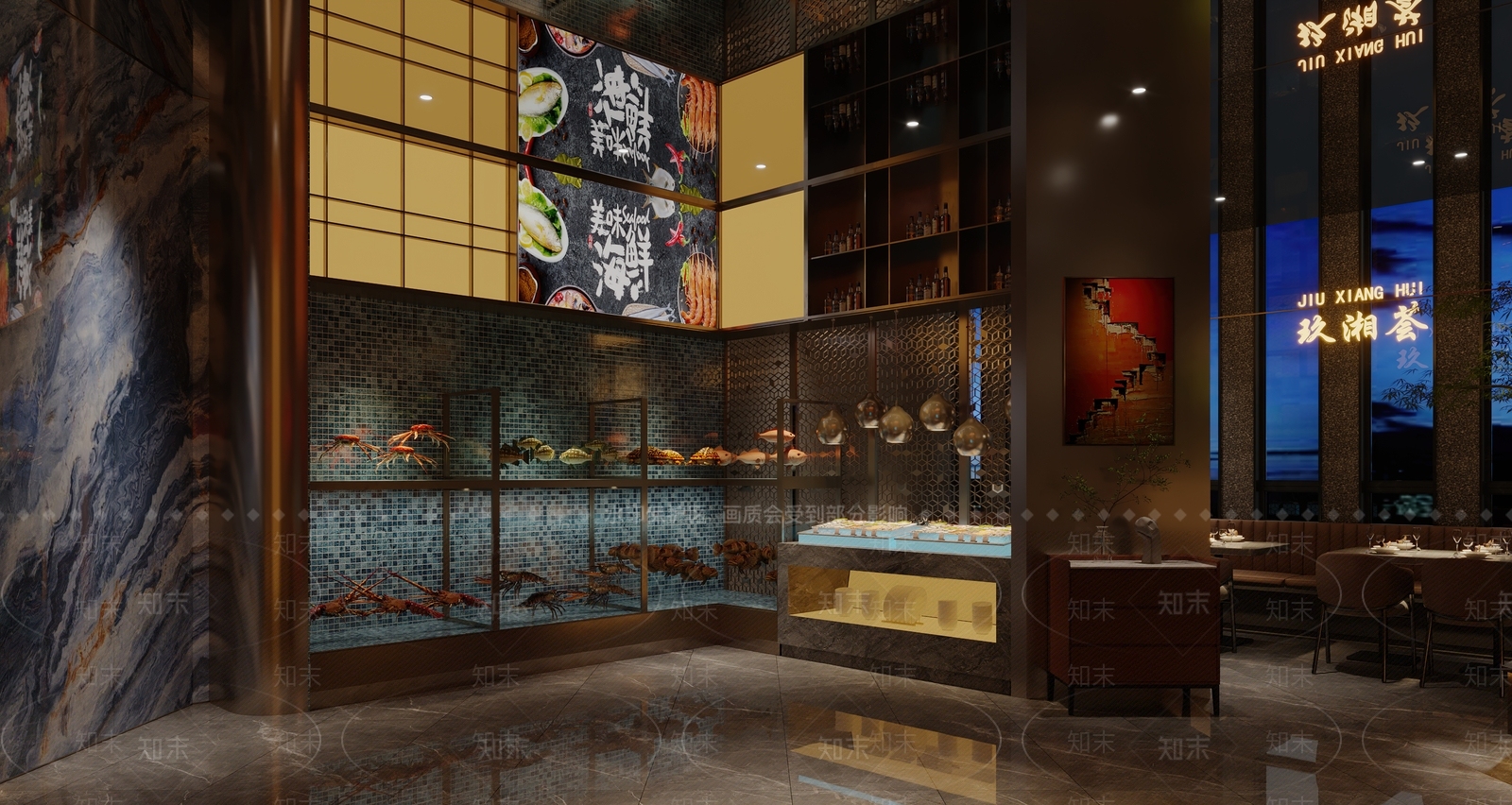 现代中餐厅3D模型下载【ID:1142084149】