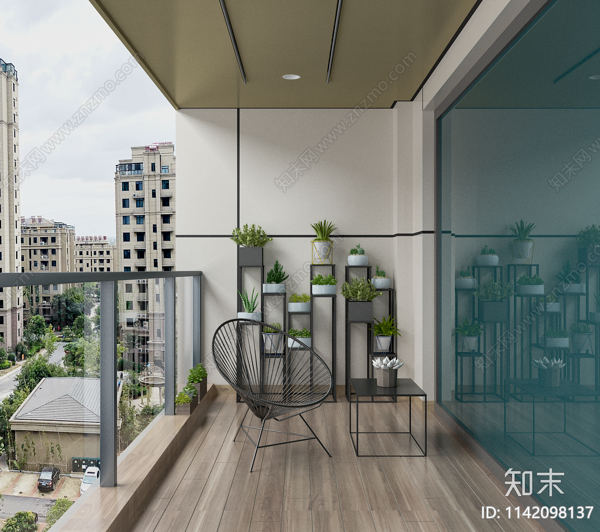 家居阳台3D模型下载【ID:1142098137】