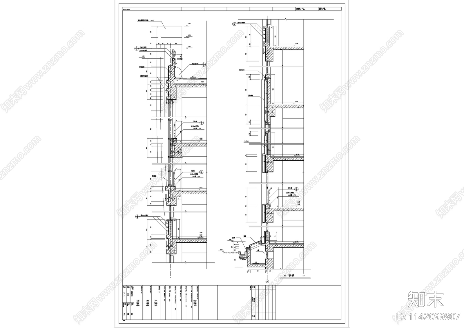 墙身节点详图cad施工图下载【ID:1142099907】