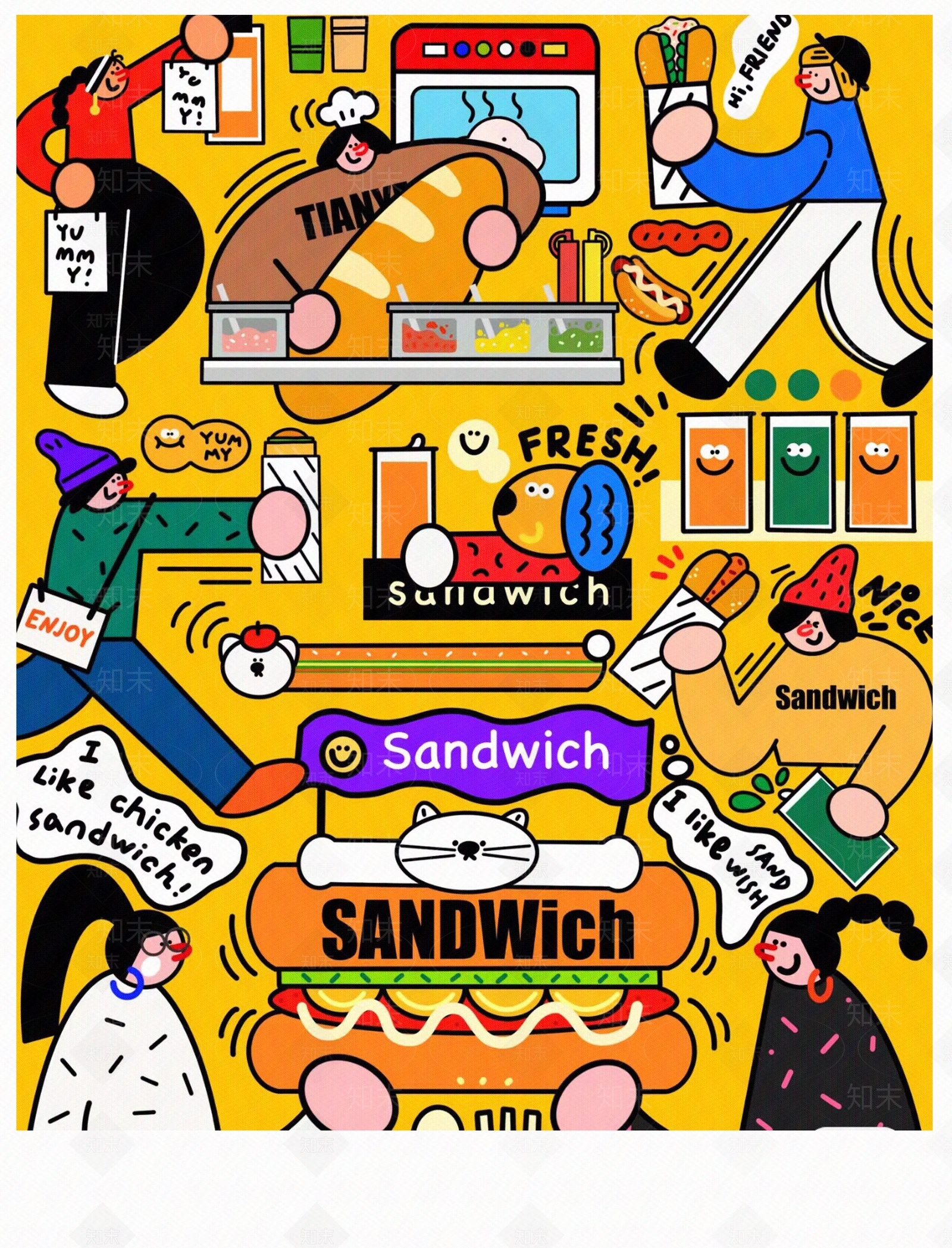 卡通儿童装饰画贴图下载【ID:1142109908】