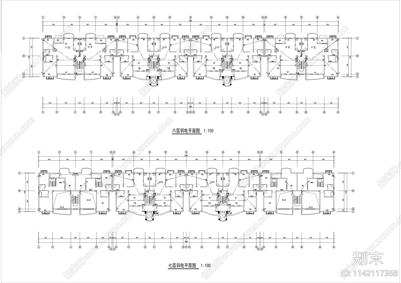 住宅建筑电气cad施工图下载【ID:1142117368】