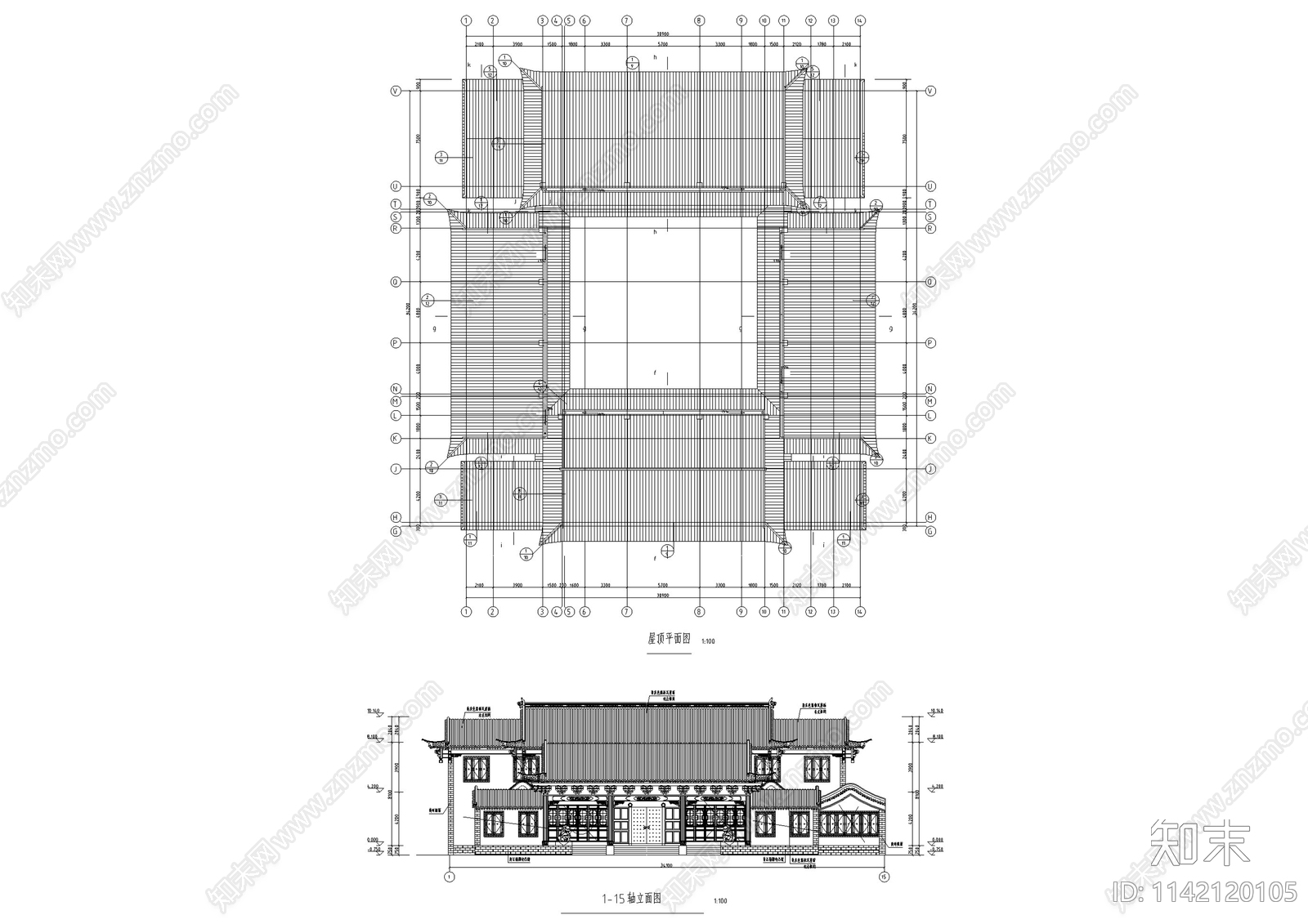 北方县衙兼文化馆古建筑cad施工图下载【ID:1142120105】