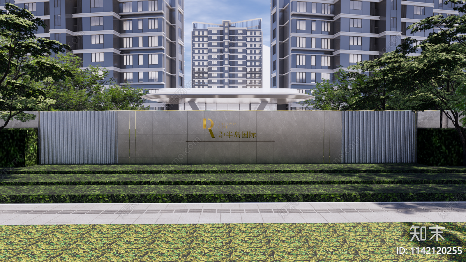 干挂石材景墙施工图下载【ID:1142120255】