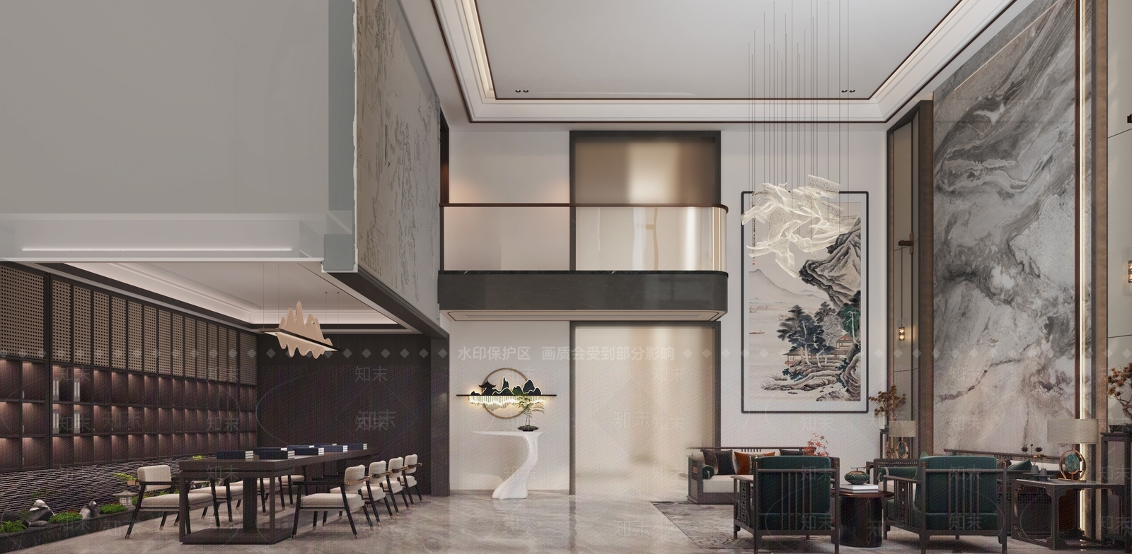 新中式茶馆3D模型下载【ID:1213942198】