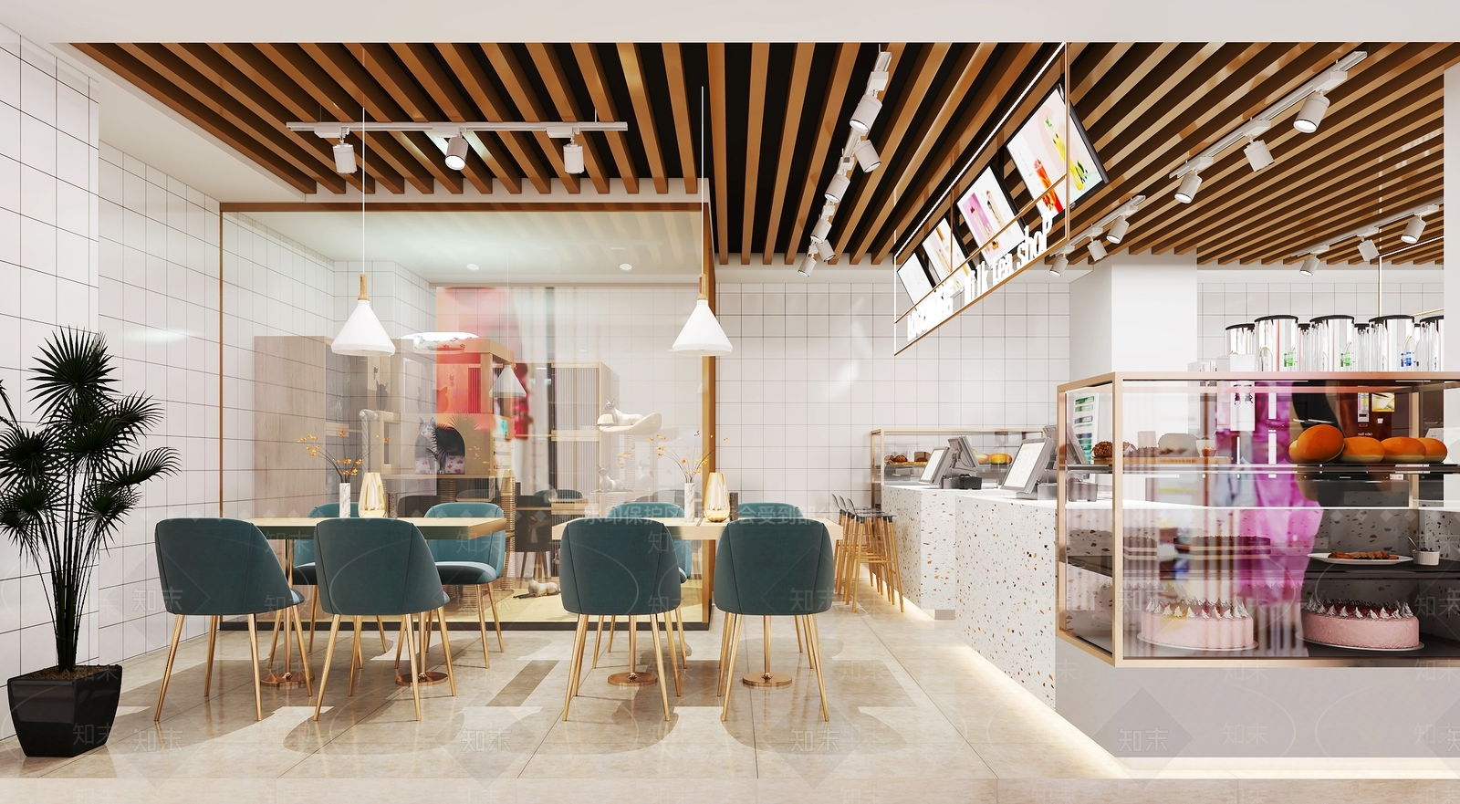 现代甜品奶茶店3D模型下载【ID:1142134026】