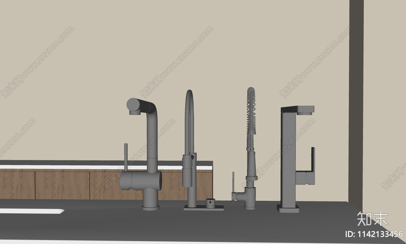 现代水龙头SU模型下载【ID:1142133456】