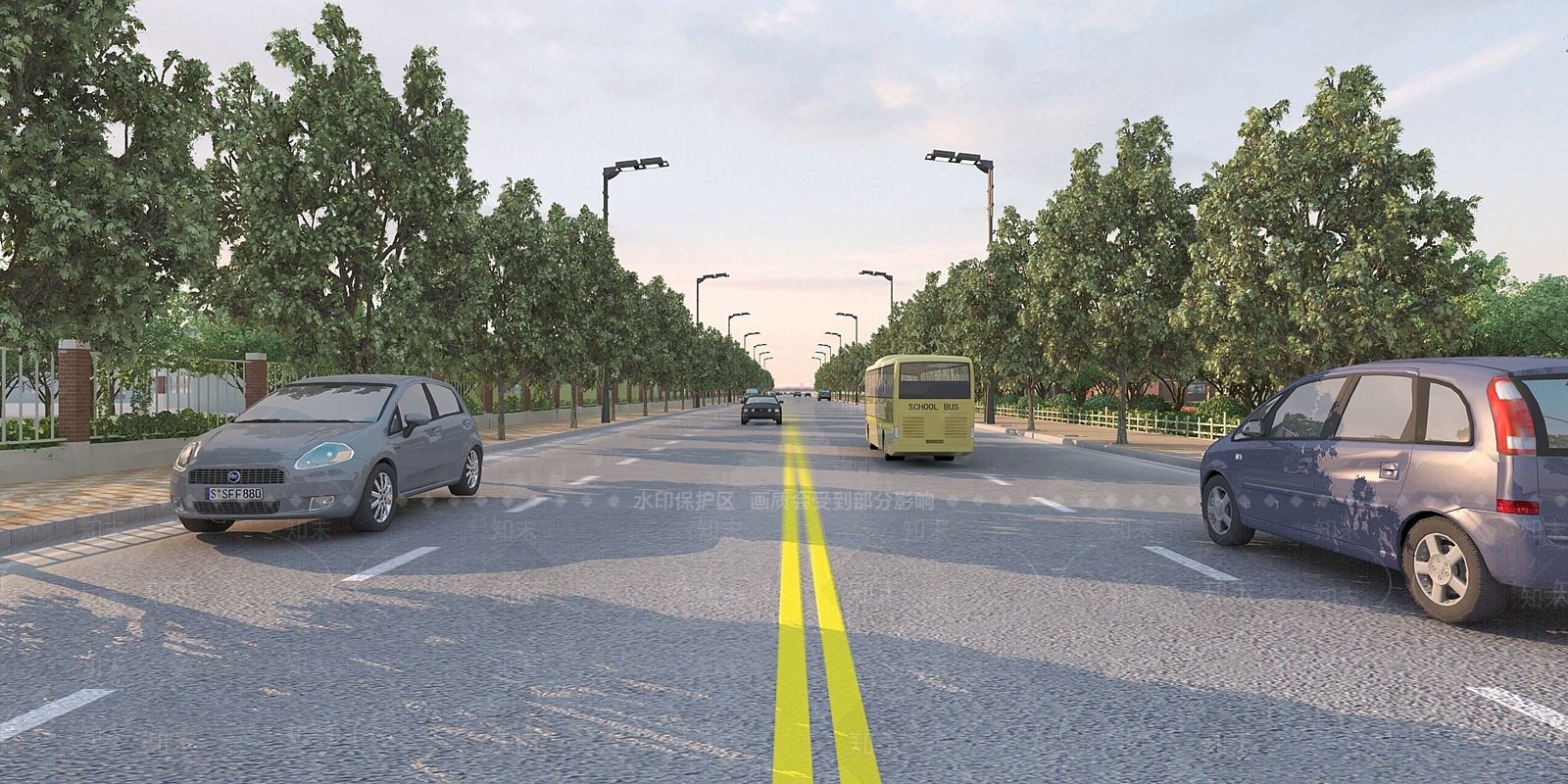 现代街道3D模型下载【ID:1142140947】