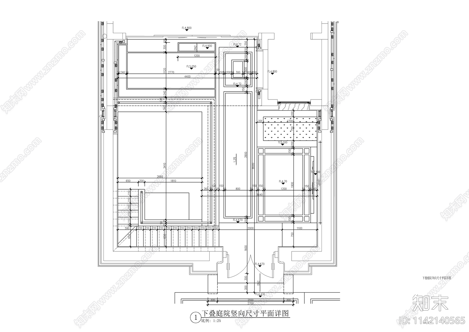 别墅庭院景观cad施工图下载【ID:1142140565】