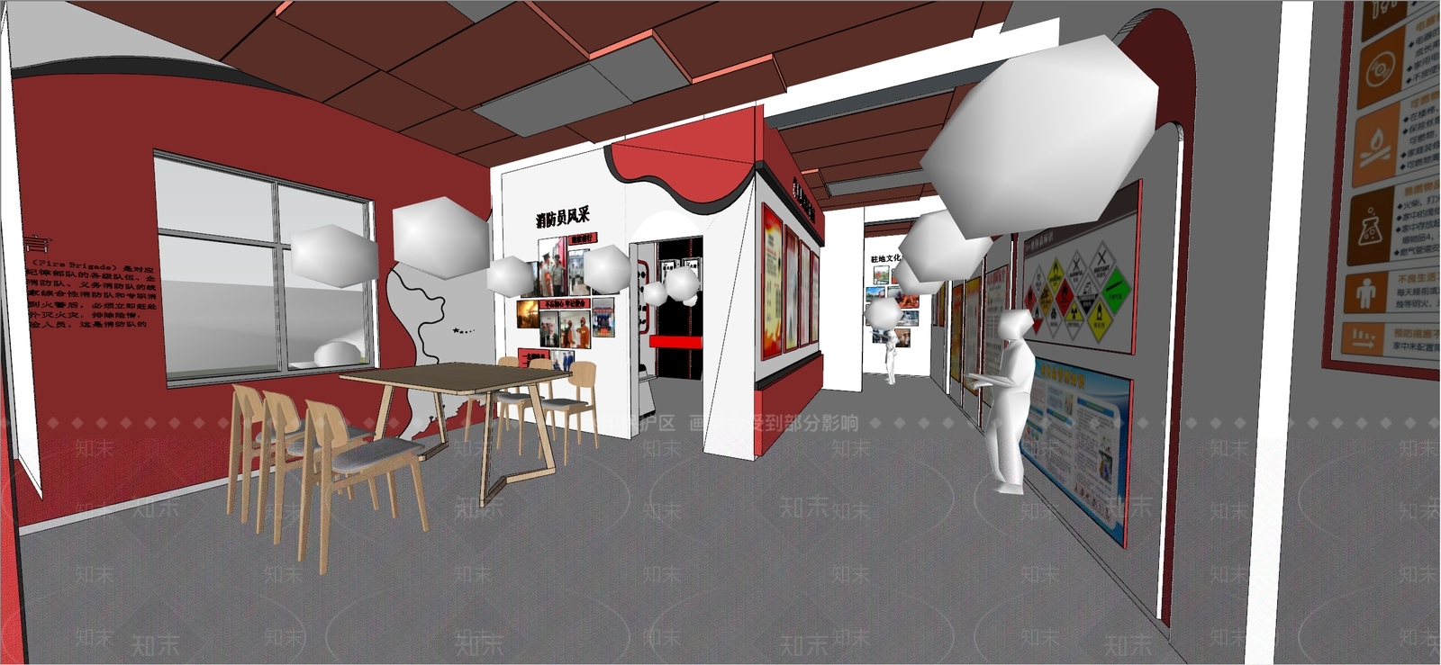 现代消防展厅SU模型下载【ID:1142141782】