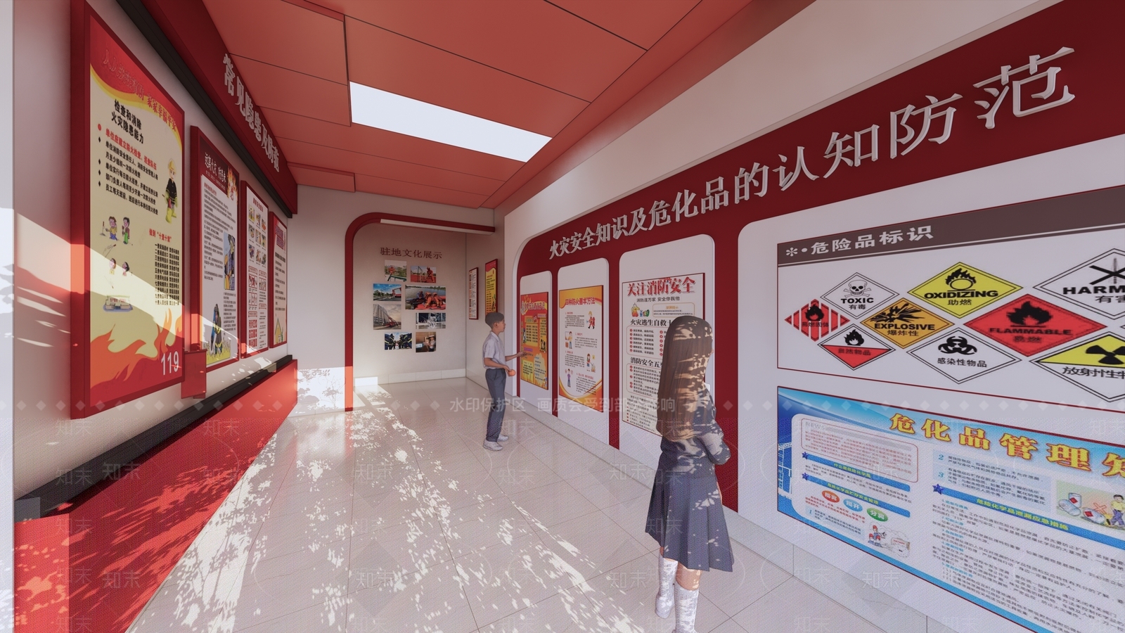 现代消防展厅SU模型下载【ID:1142141782】