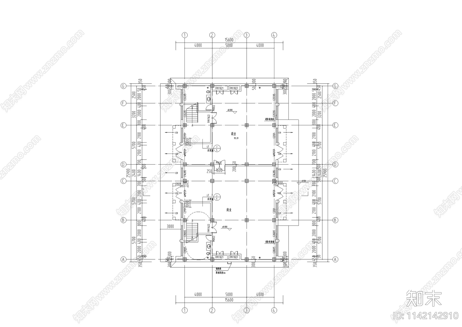 中式美食街建筑施工图下载【ID:1142142910】