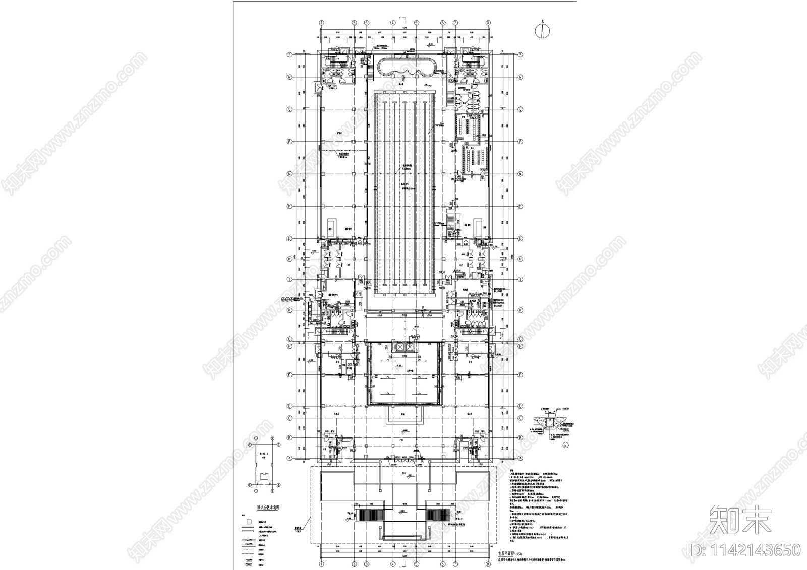 新中式企业会所建筑cad施工图下载【ID:1142143650】