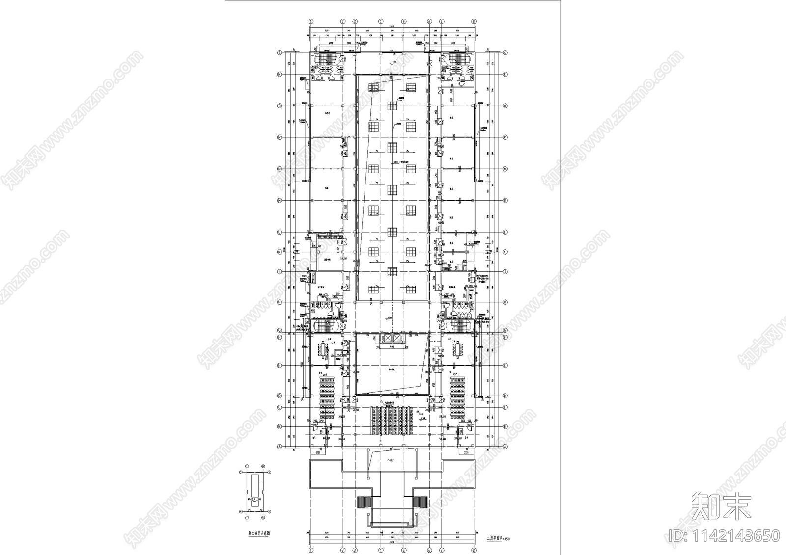 新中式企业会所建筑cad施工图下载【ID:1142143650】