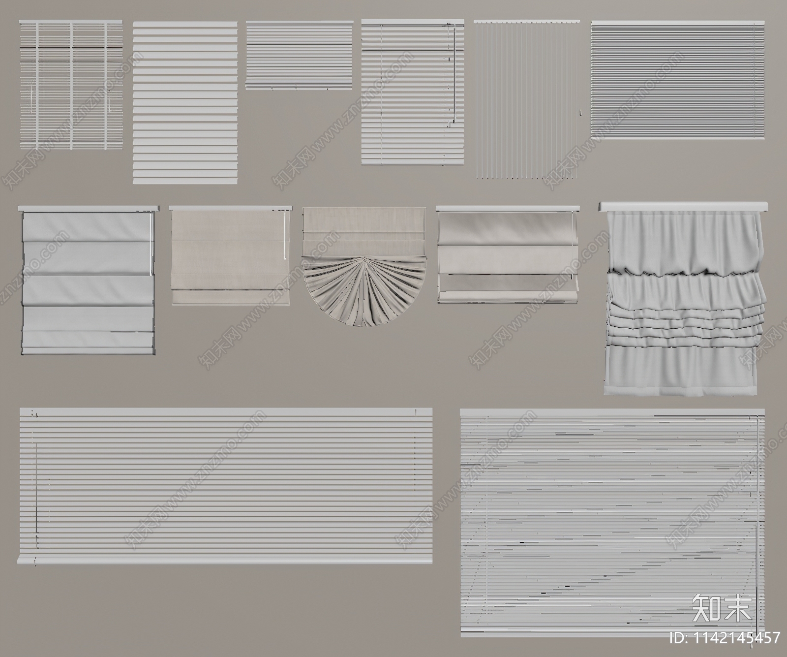 现代百叶帘SU模型下载【ID:1142145457】