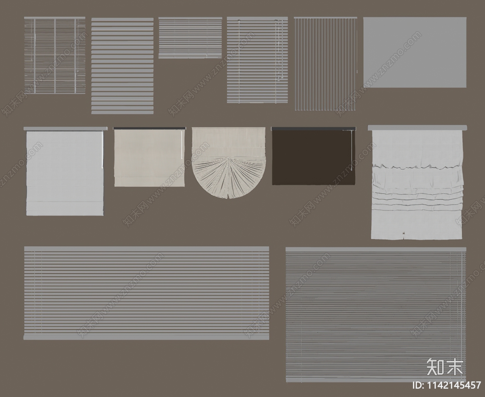 现代百叶帘SU模型下载【ID:1142145457】