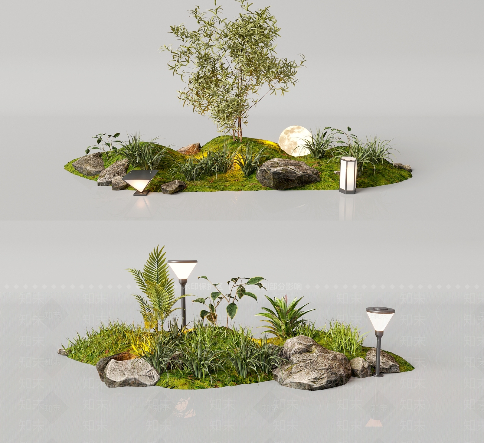 植物组合3D模型下载【ID:1142147411】