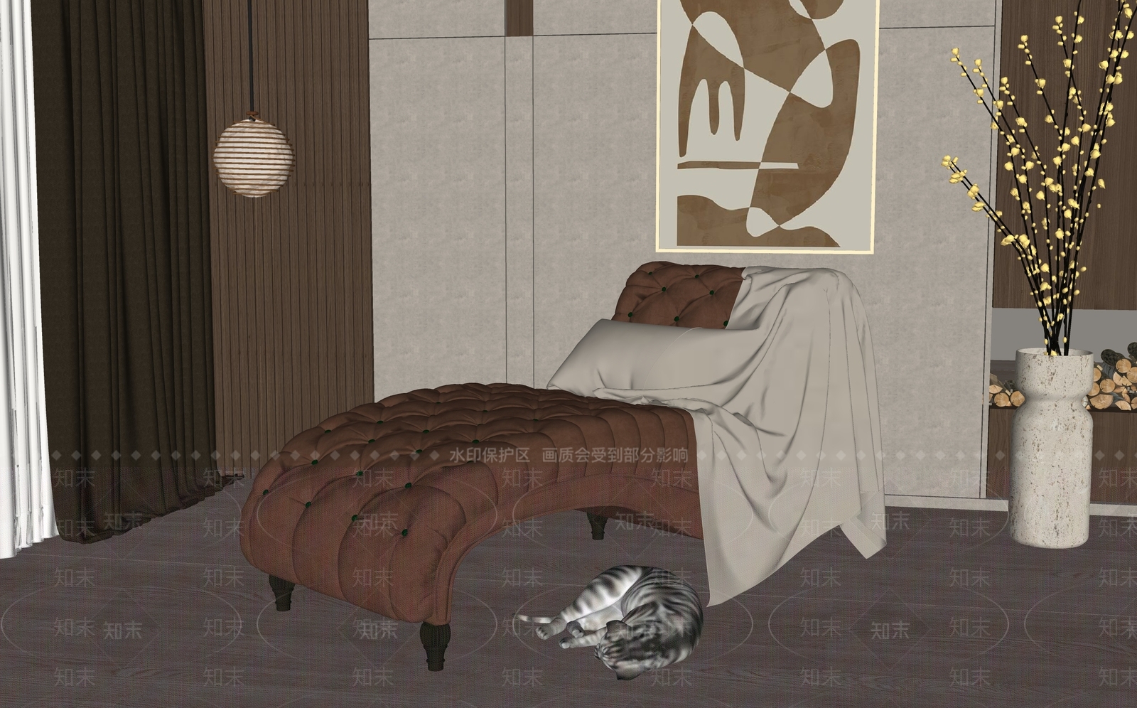 现代躺椅SU模型下载【ID:1142153117】