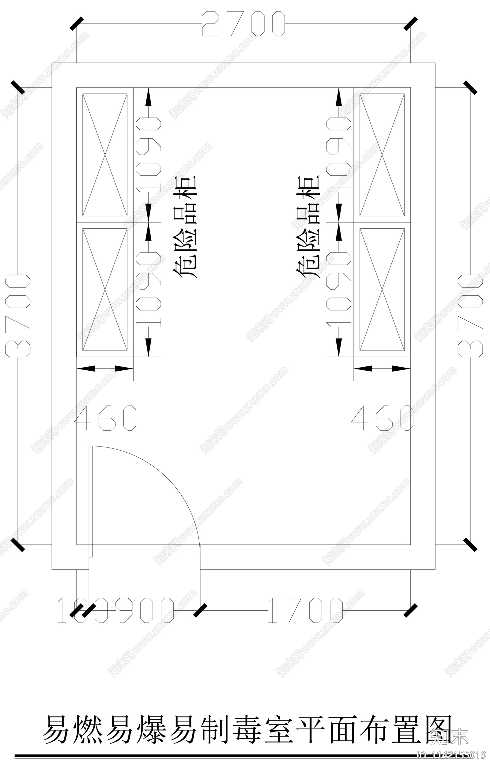 环保局易燃易爆室室内装修cad施工图下载【ID:1142155019】