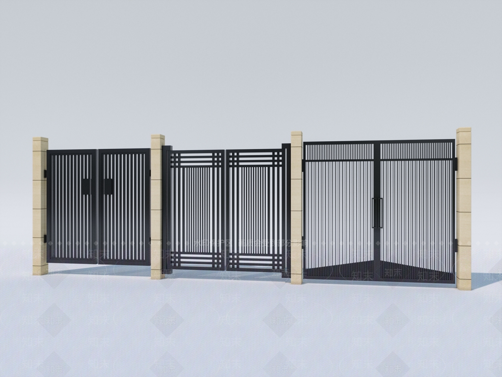 铁艺大门3D模型下载【ID:1144834414】