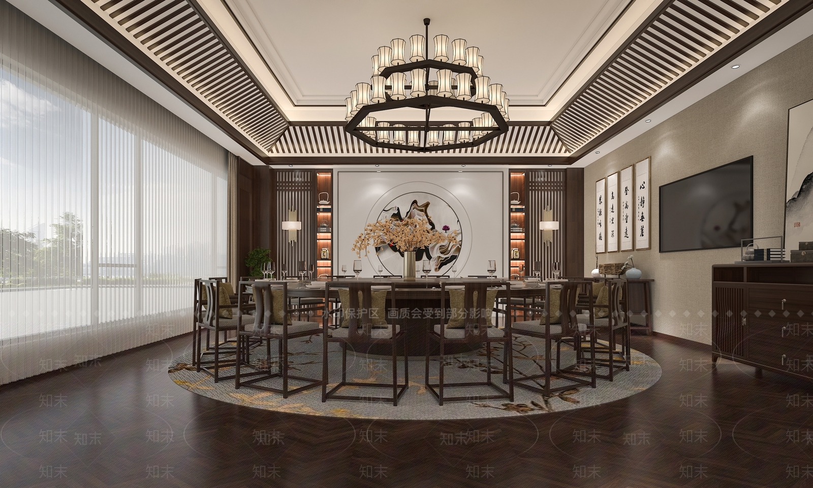 中式餐饮包间3D模型下载【ID:1142169700】