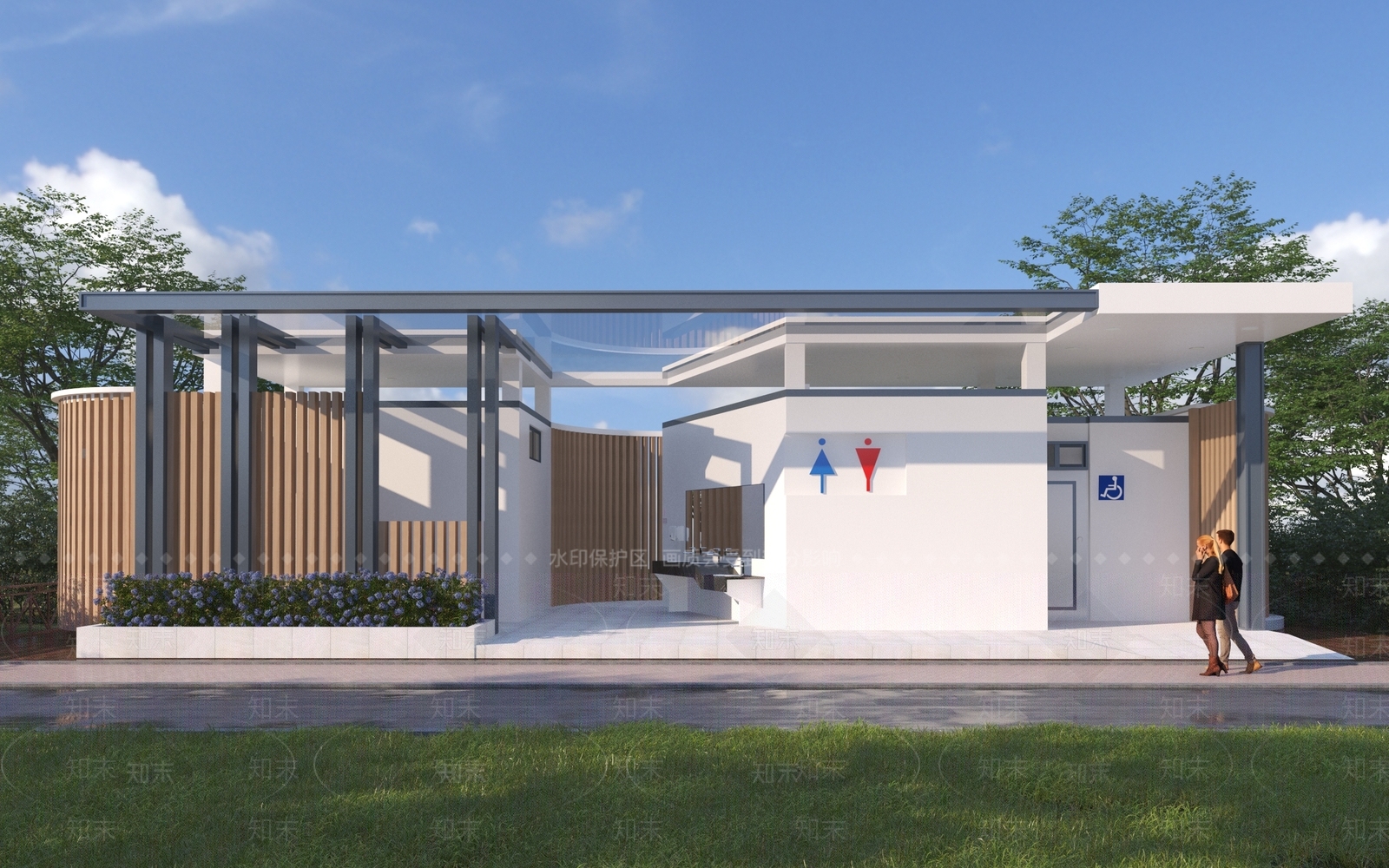 新中式公共厕所3D模型3D模型下载【ID:1142172737】