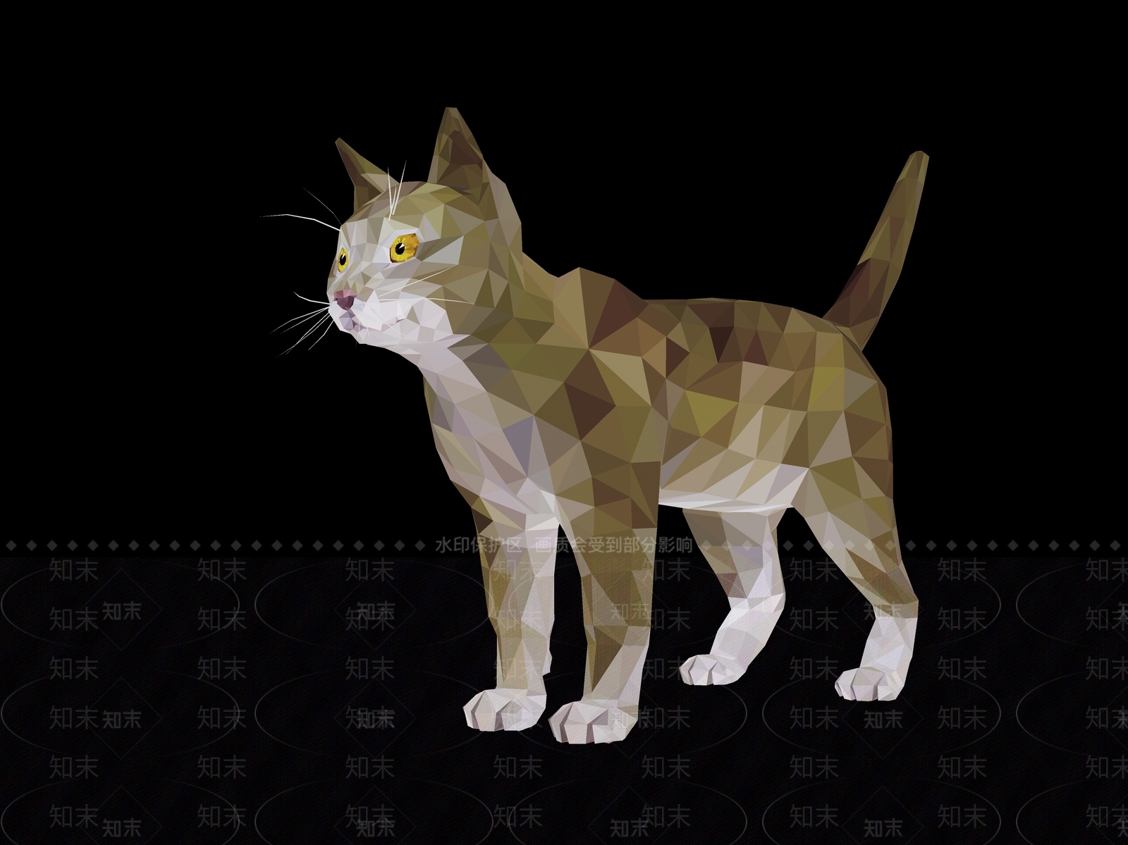 现代几何猫雕塑SU模型下载【ID:1142181475】