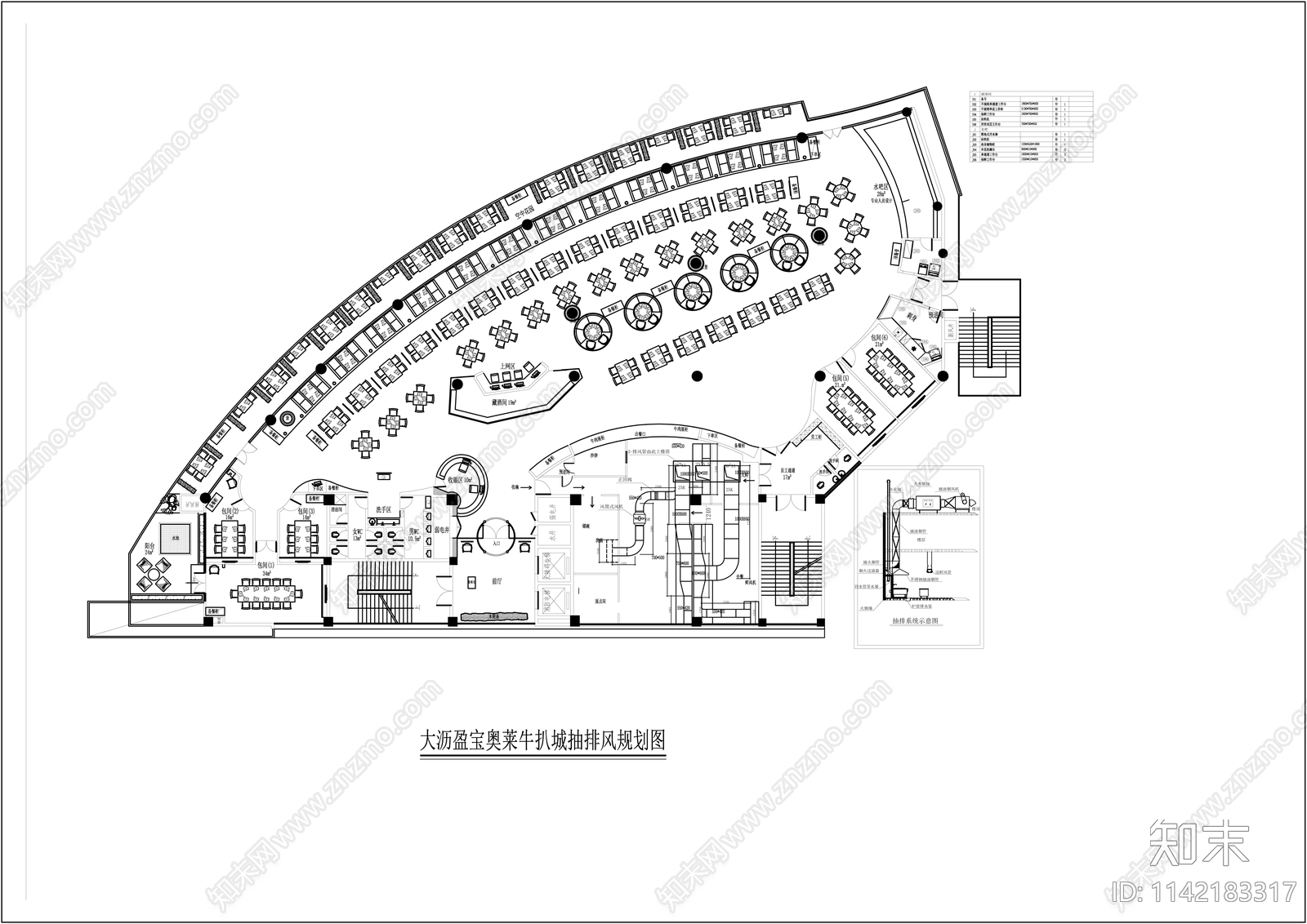 西餐厅厨房平面系统cad施工图下载【ID:1142183317】