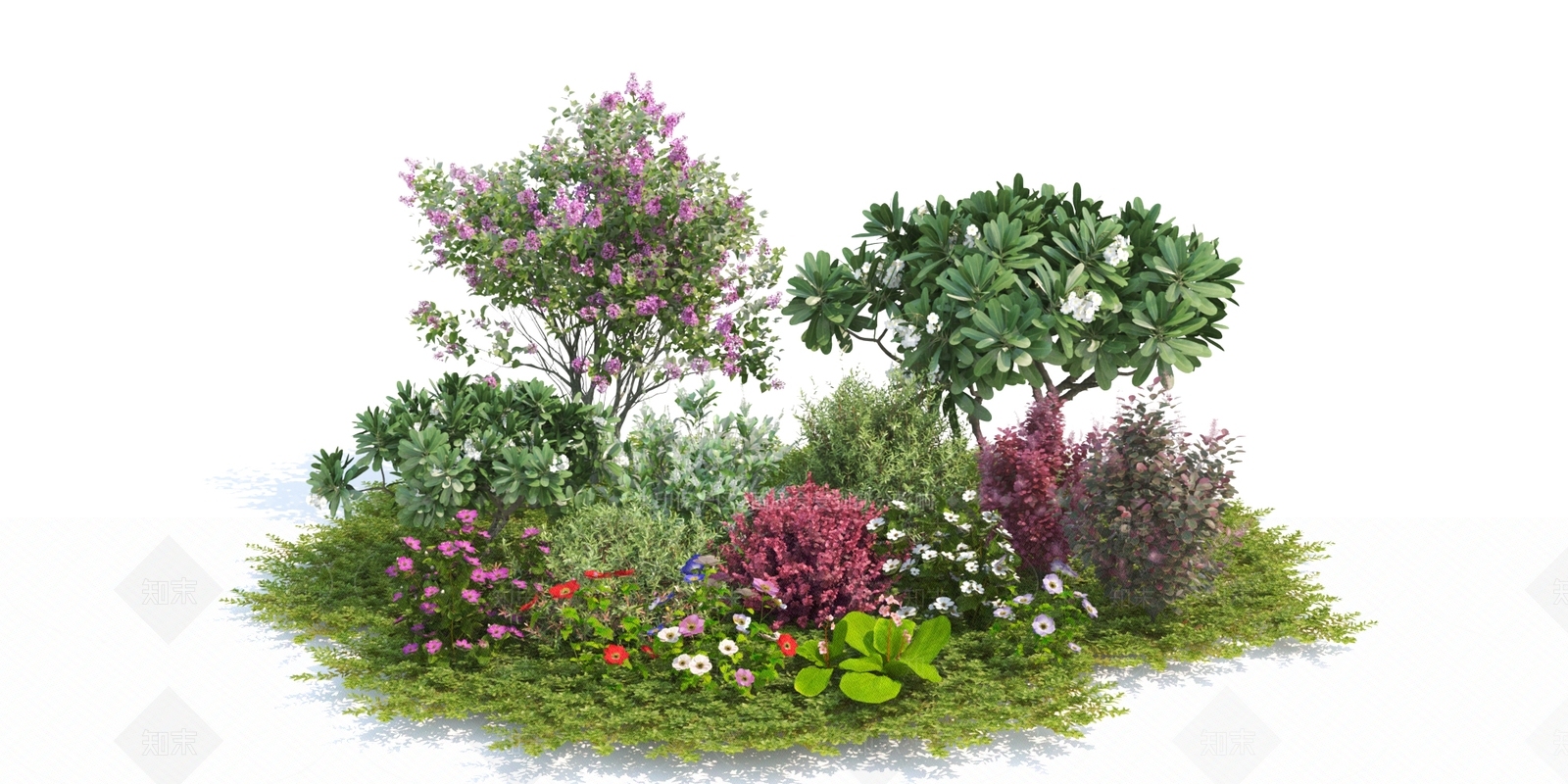 花草组合3D模型下载【ID:1142184072】