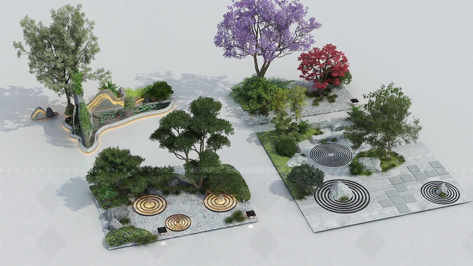 中式园林3D模型3D模型下载【ID:1142184229】